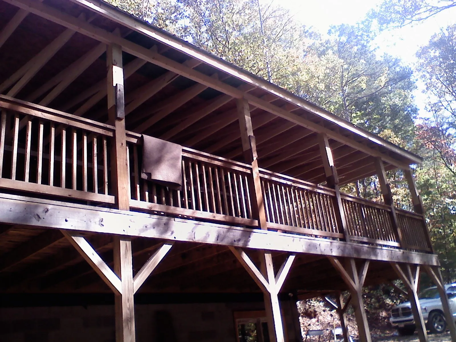 Timber framing under a new elevated porch and deck — Roof Leak Repair in Lucernemines by Roofing Brothers